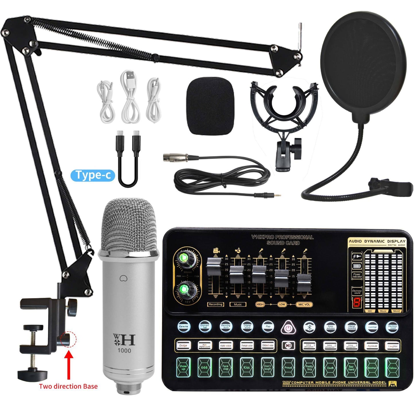 Live Streaming Sound Card & Condenser Microphone Kit