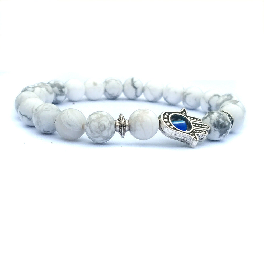 Bergamot evil eye stone bracelet