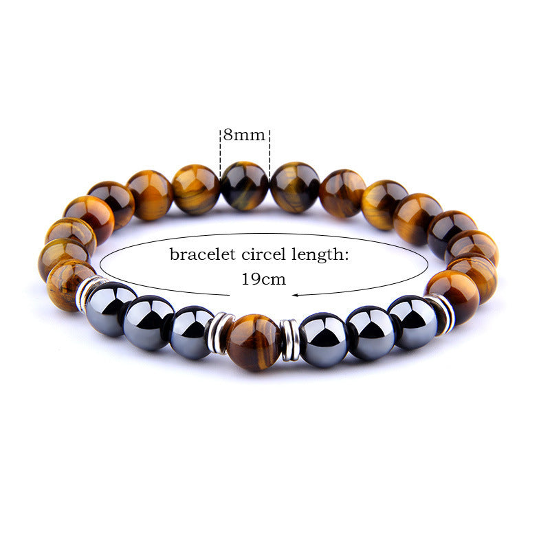 Tiger Eye & Obsidian Bracelet – Bold, Stylish & Powerful