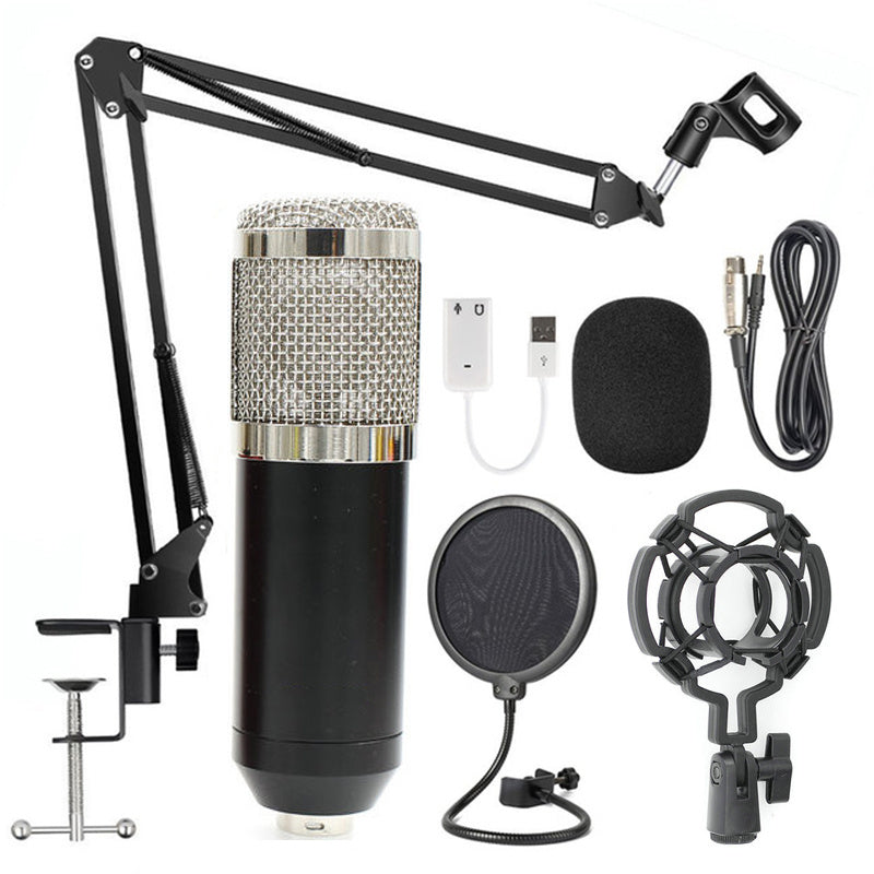 Adjustable Microphone Stand Set with Net Filter – Professional Recording & Streaming