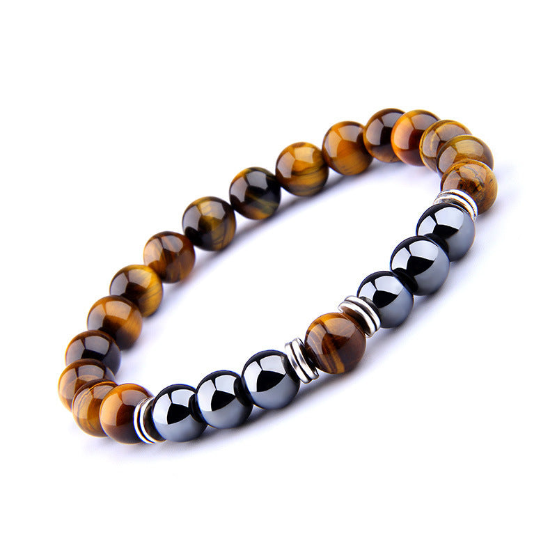 Tiger Eye & Obsidian Bracelet – Bold, Stylish & Powerful