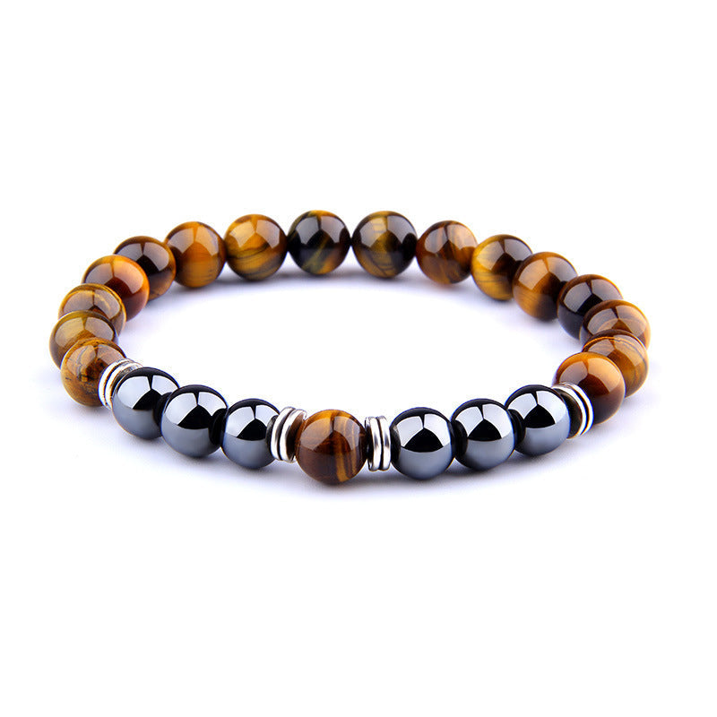 Tiger Eye & Obsidian Bracelet – Bold, Stylish & Powerful