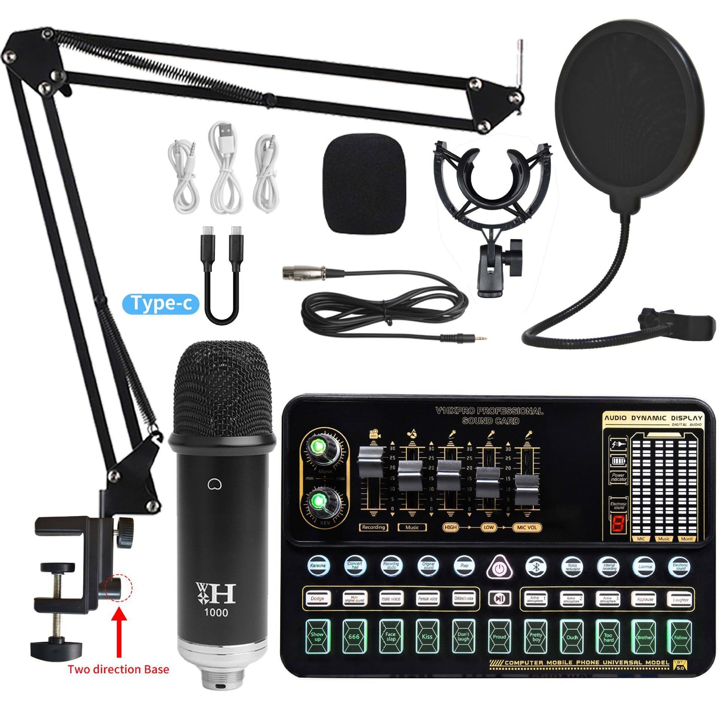 Live Streaming Sound Card & Condenser Microphone Kit