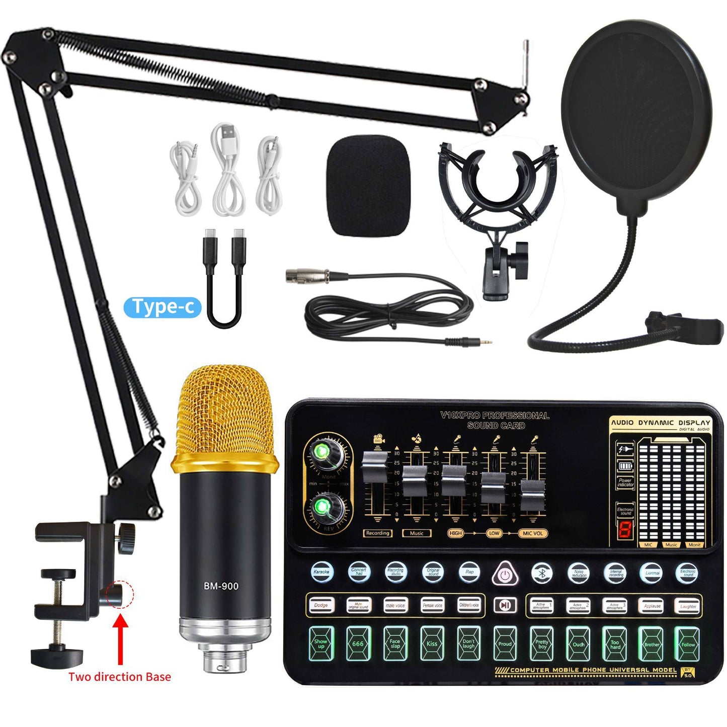 Live Streaming Sound Card & Condenser Microphone Kit