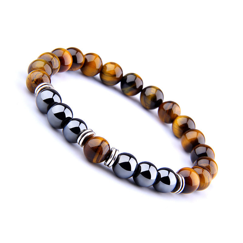 Tiger Eye & Obsidian Bracelet – Bold, Stylish & Powerful