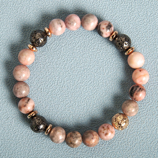 Zebra Beaded Bracelet with Haematite & Stone Accents