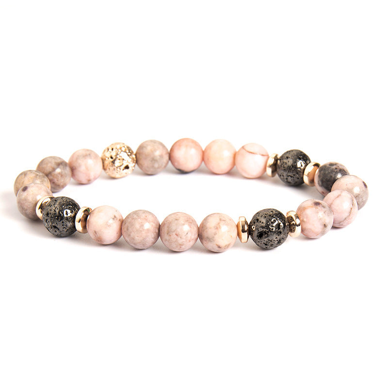 Zebra Beaded Bracelet with Haematite & Stone Accents