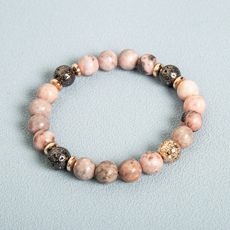 Zebra Beaded Bracelet with Haematite & Stone Accents