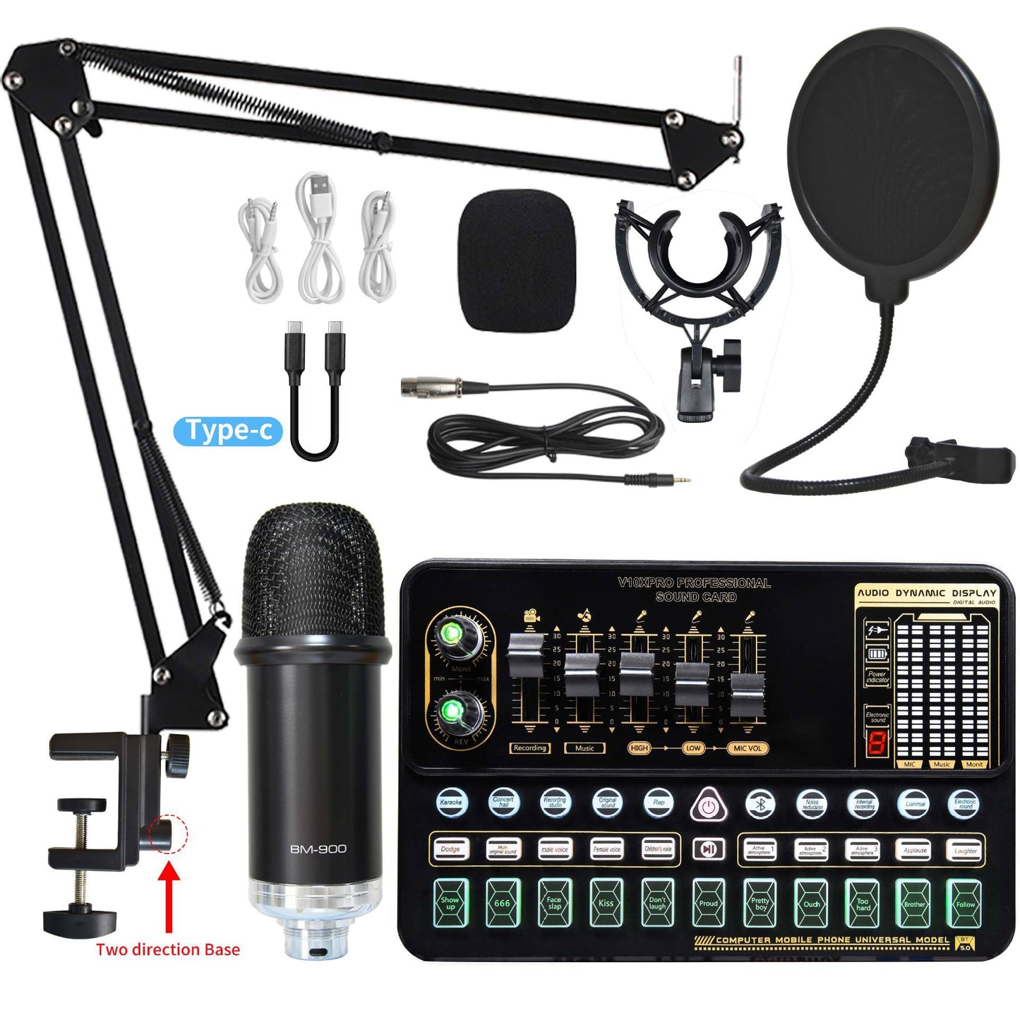 Live Streaming Sound Card & Condenser Microphone Kit