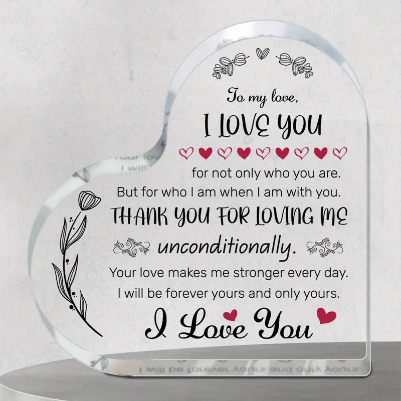 Heart-Shaped Acrylic Decorative Craft – Perfect Gift for Loved Ones