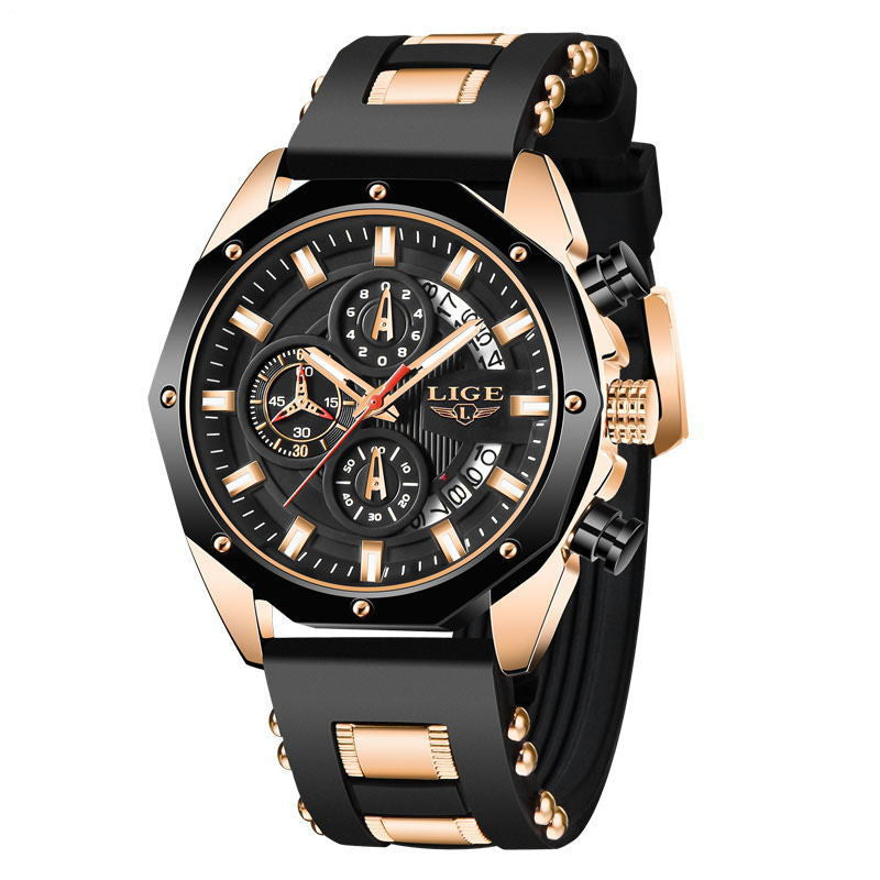 Luxury Men's Quartz Sports Watch – Waterproof Chronograph with Date