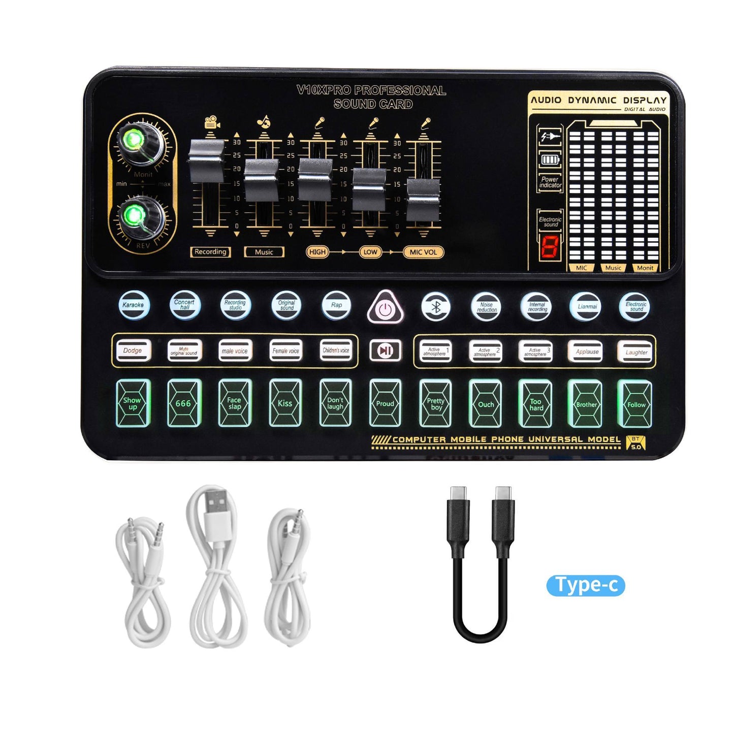 Live Streaming Sound Card & Condenser Microphone Kit