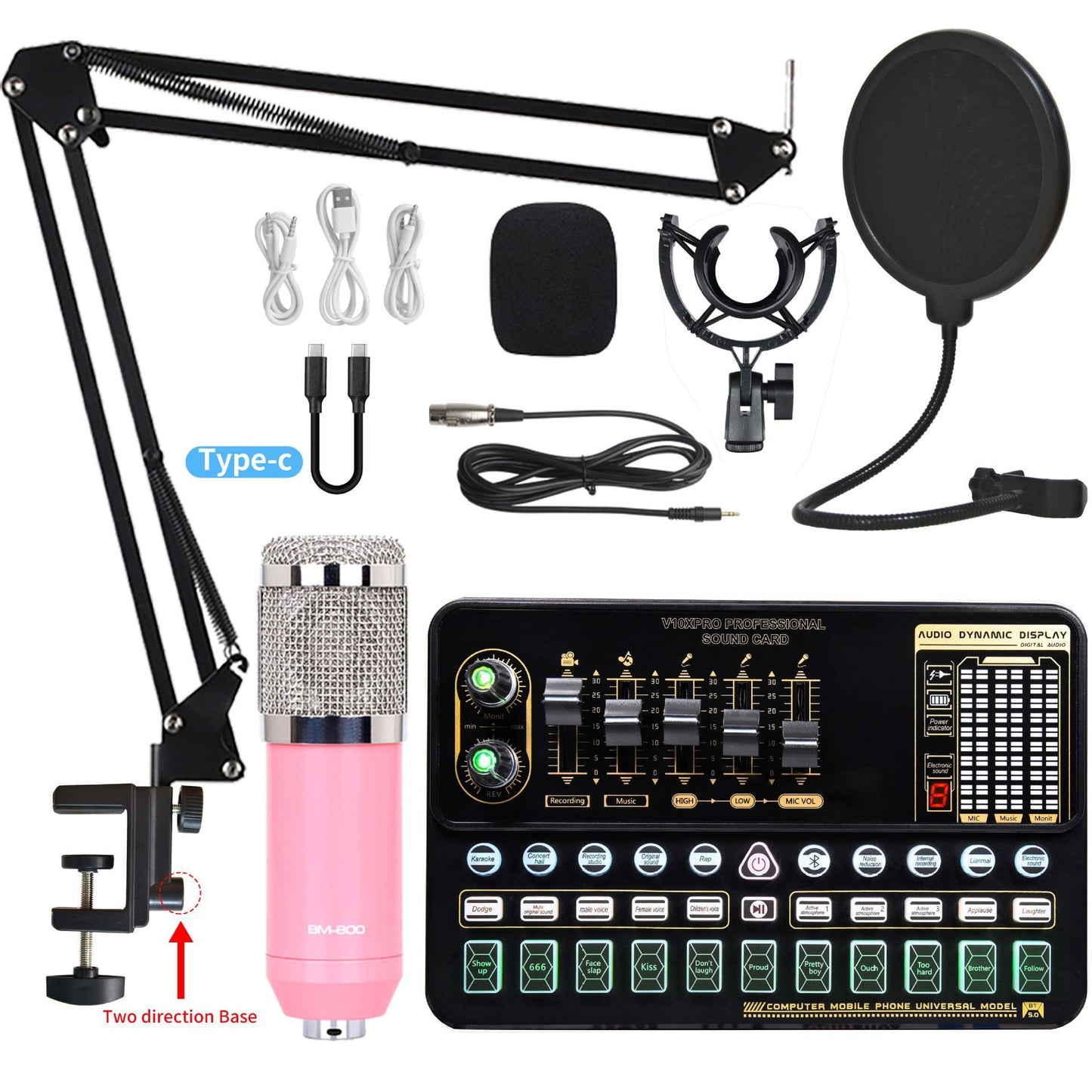 Live Streaming Sound Card & Condenser Microphone Kit