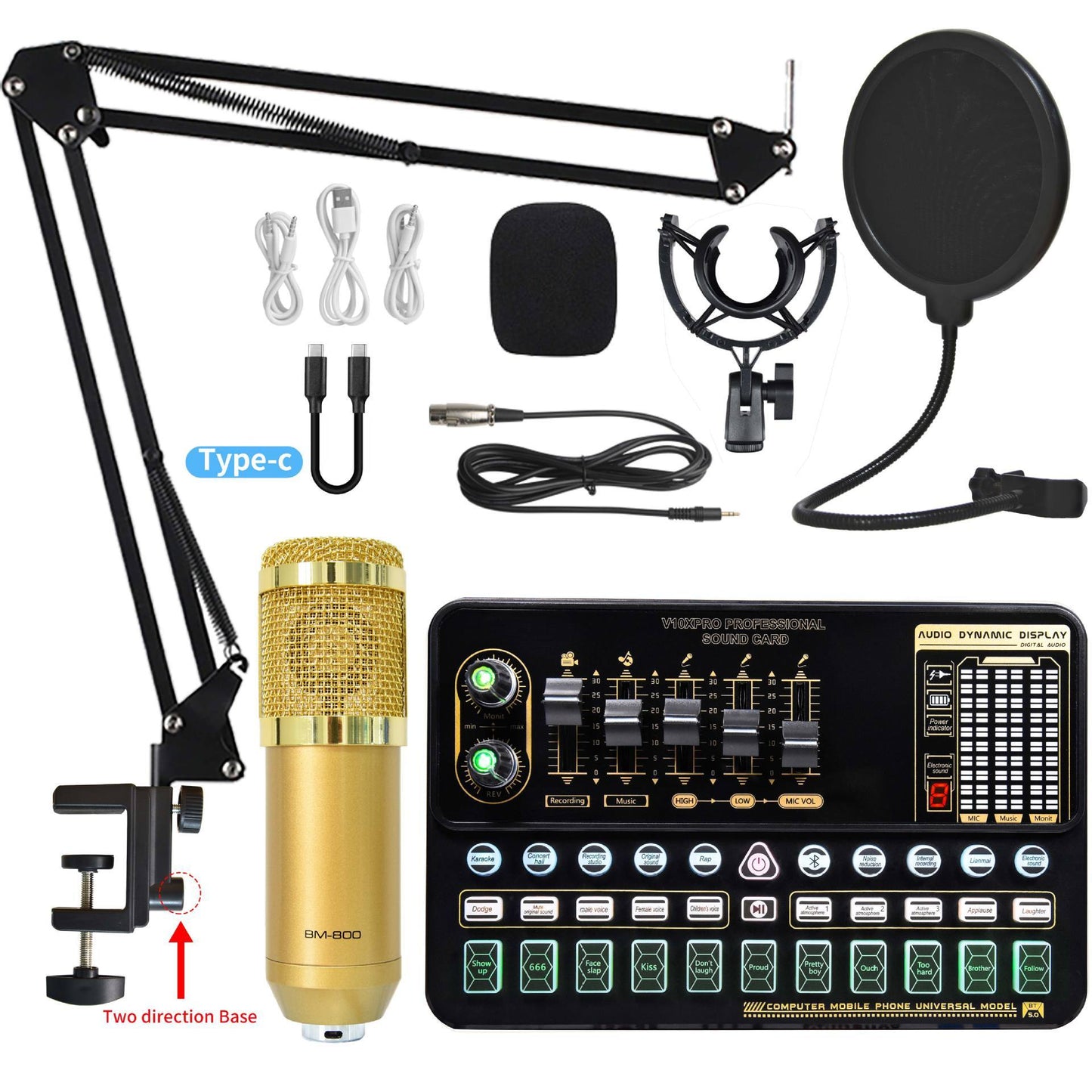 Live Streaming Sound Card & Condenser Microphone Kit