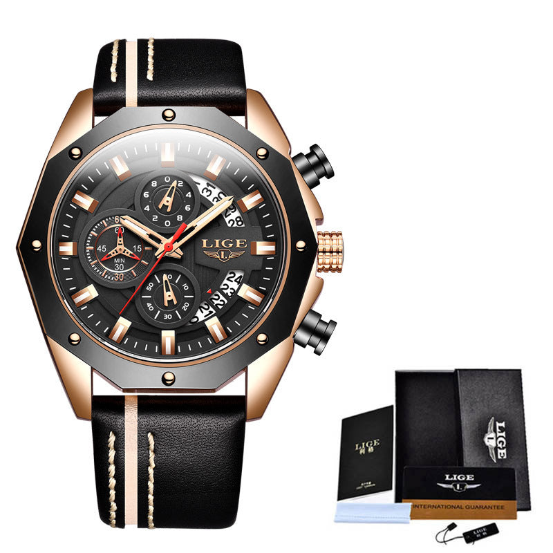 Luxury Men's Quartz Sports Watch – Waterproof Chronograph with Date